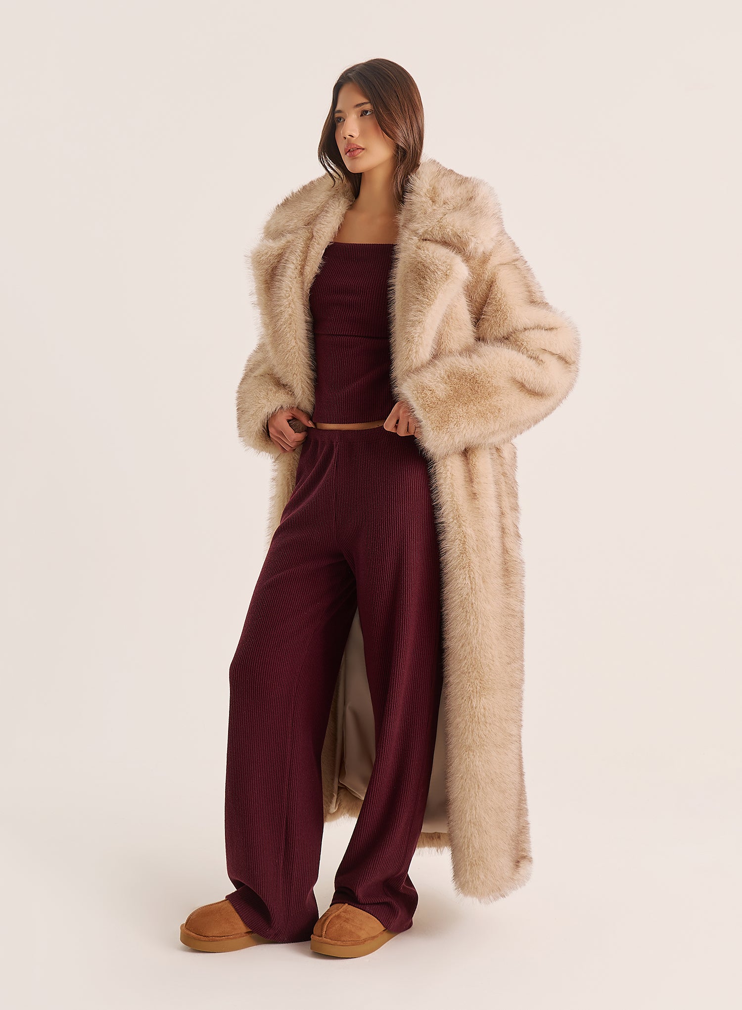 Dark Red Knitted Trousers